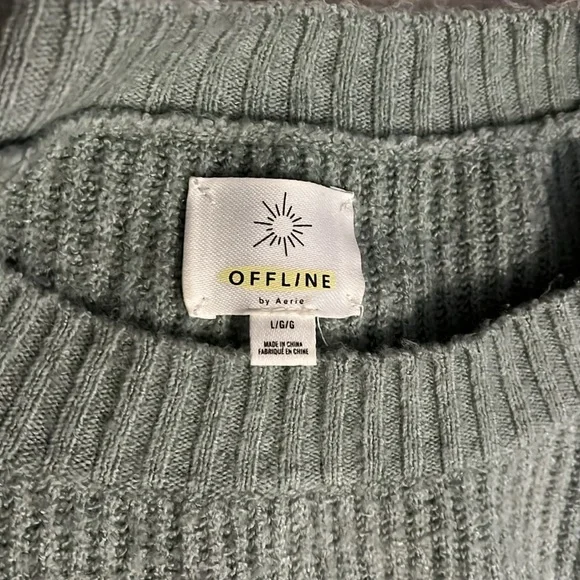 Aerie OFFLINE mint/light green sweater, large, super soft EUC - Picture 5 of 9